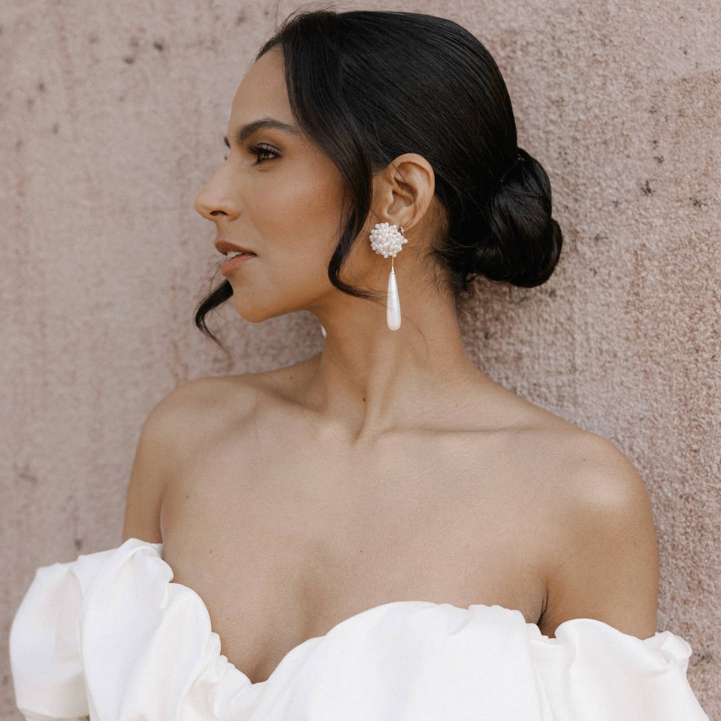 Etta Cluster Pearls and Long Elegant Pearl Earrings