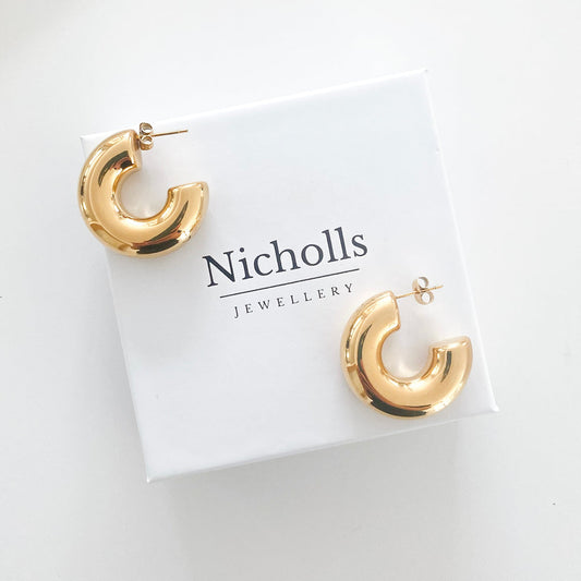 Chunky Gold Open Back Hoops