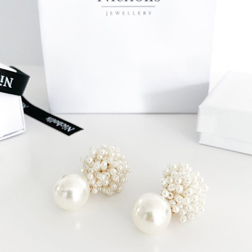 Charlotte Cluster Drop Earrings