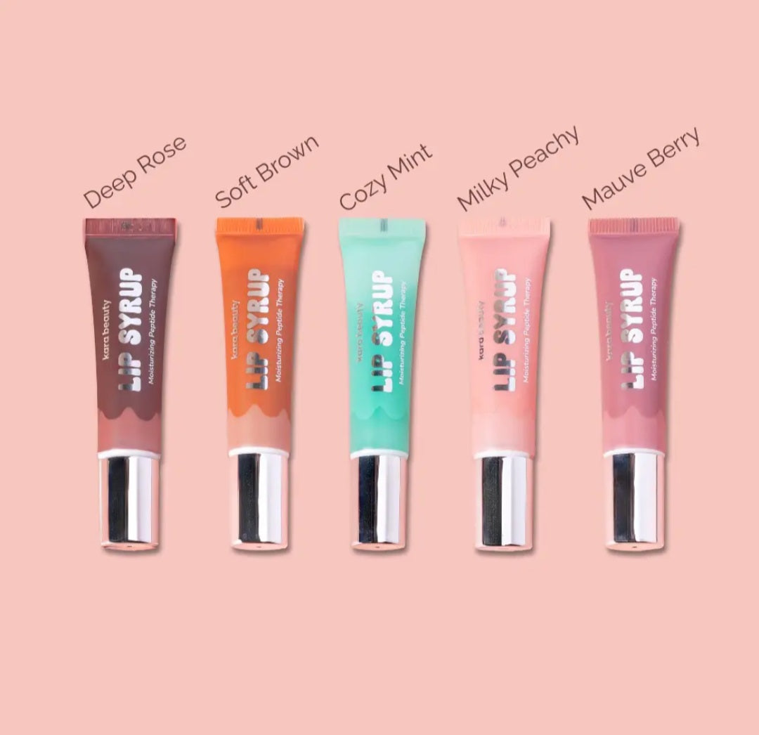 KARA BEAUTY Lip Syrup Moisturizing Peptide Therapy Lip Gloss - Soft Brown