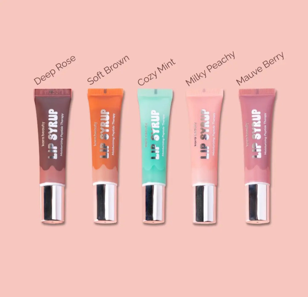 KARA BEAUTY Lip Syrup Moisturizing Peptide Therapy Lip Gloss - Deep Rose