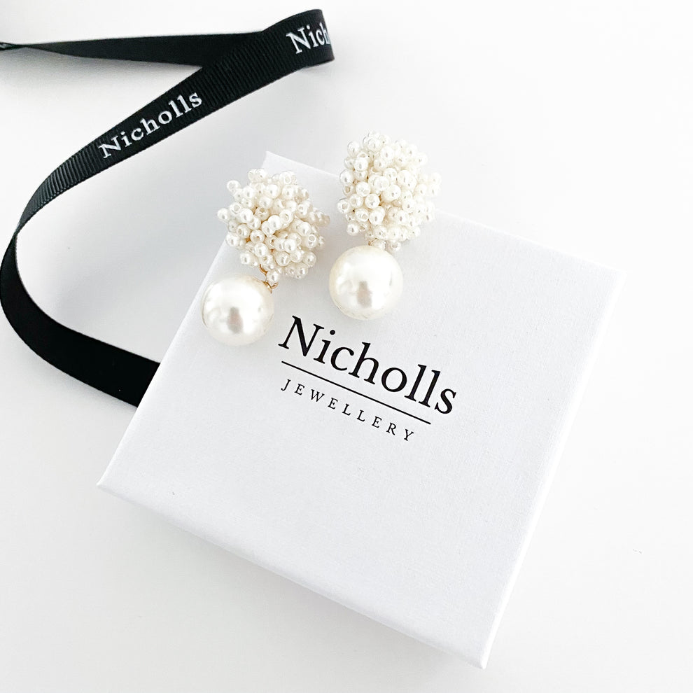 Charlotte Cluster Drop Earrings