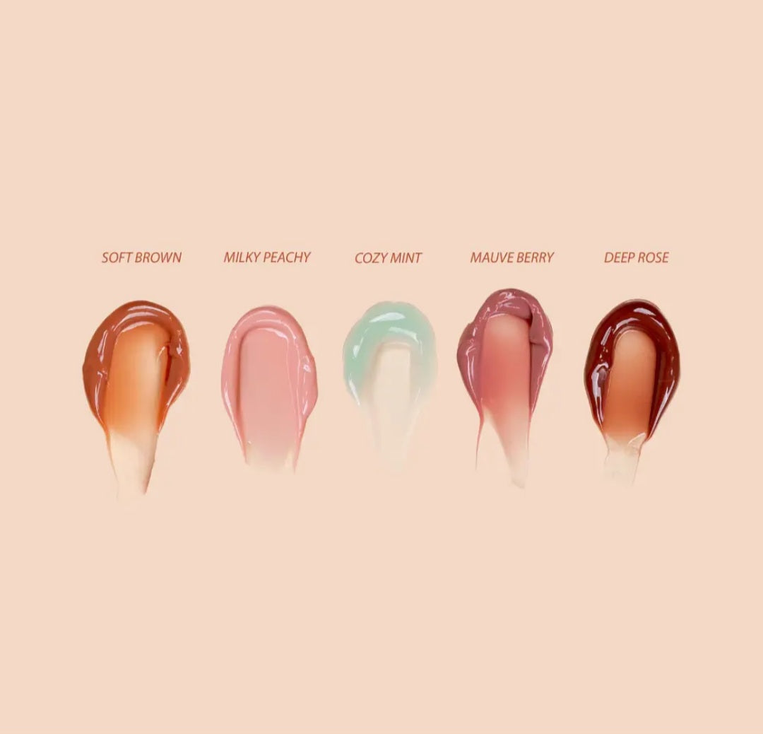 KARA BEAUTY Lip Syrup Moisturizing Peptide Therapy Lip Gloss - Deep Rose