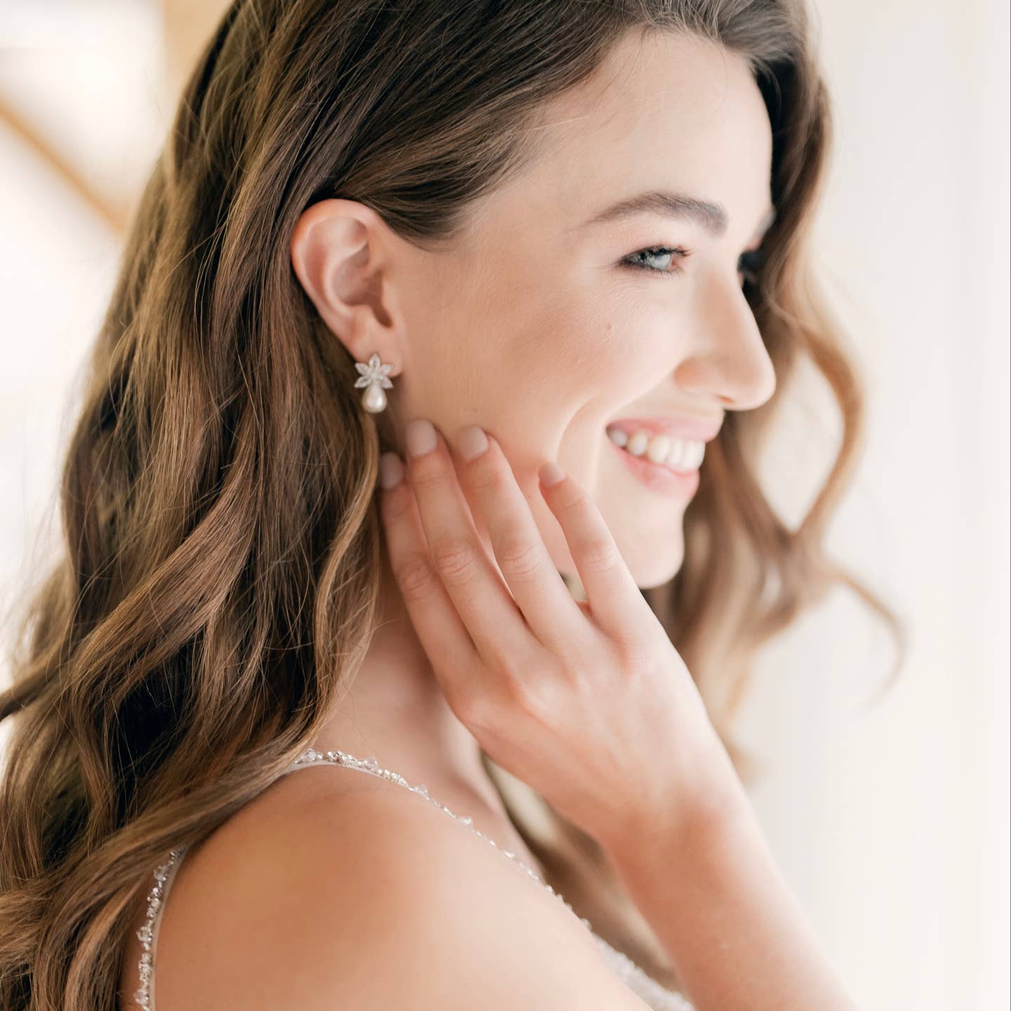 Bella Flower and Pearl Earrings
