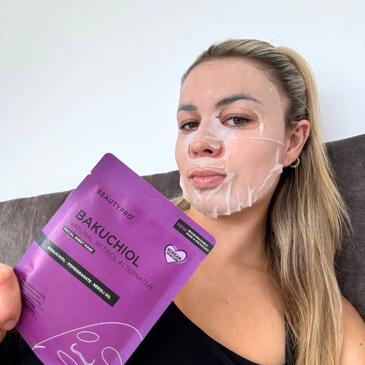 BEAUTYPRO Bakuchiol Face Mask - 100% Biodegradable