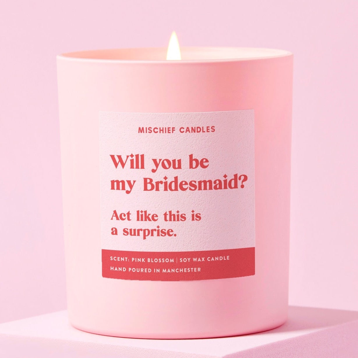 Be My Bridesmaid Proposal Candle
