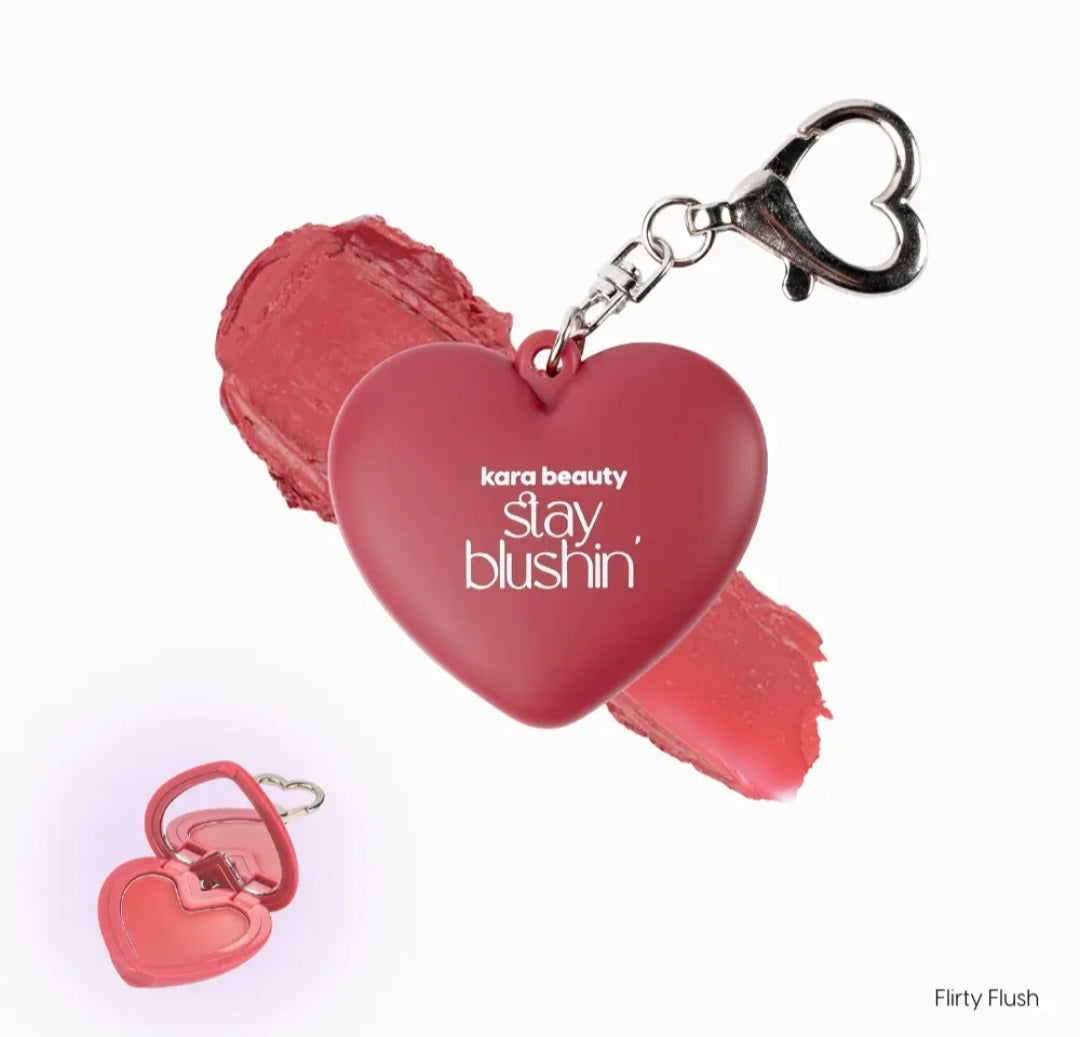 KARA BEAUTY Stay Blushin! Lip and Cheek Cream Blush Keychain - Flirty Flush