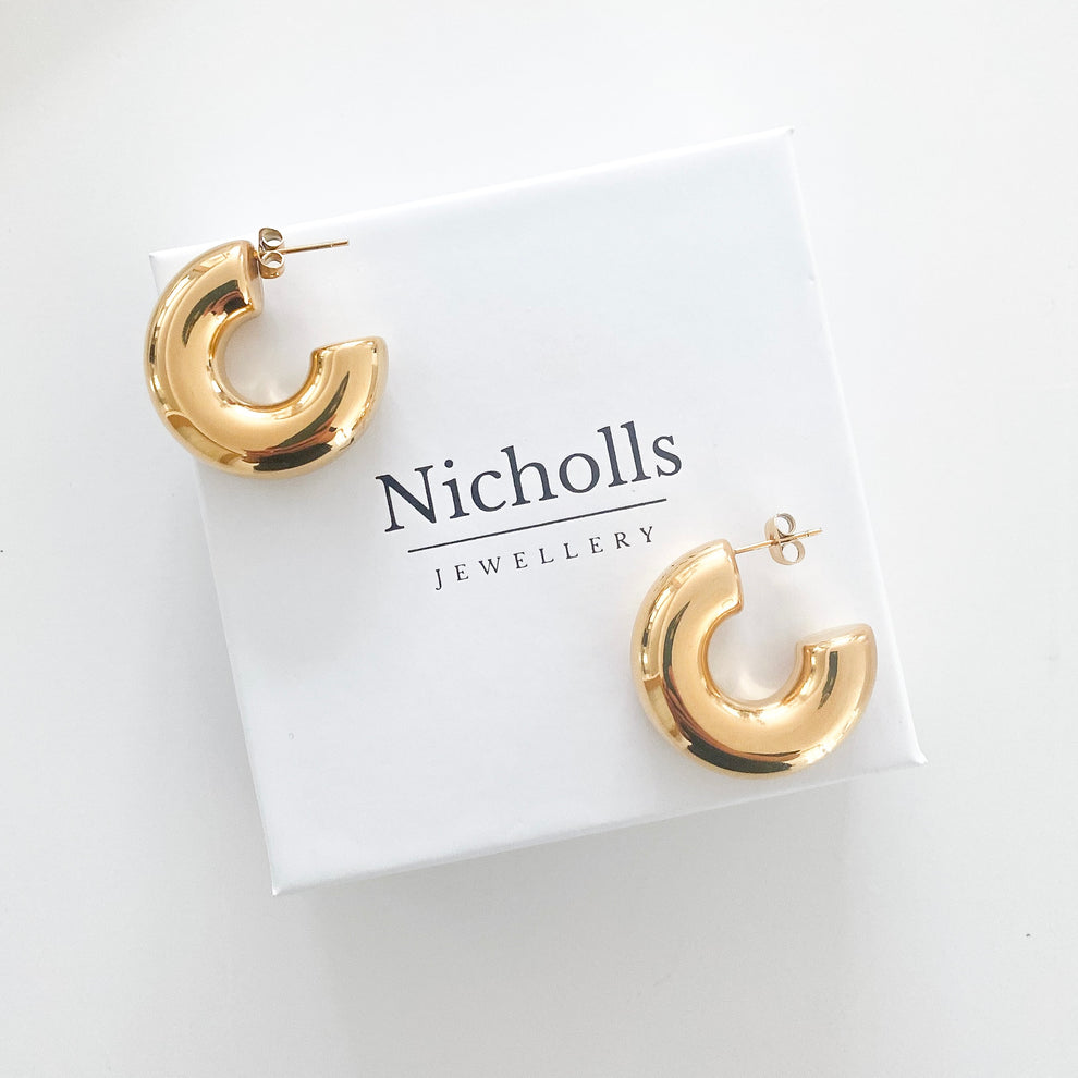 Chunky Gold Open Back Hoops