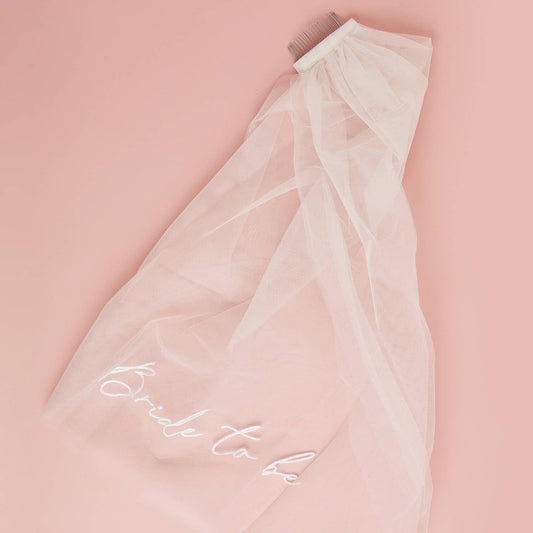 Bride To Be Embroidered Veil