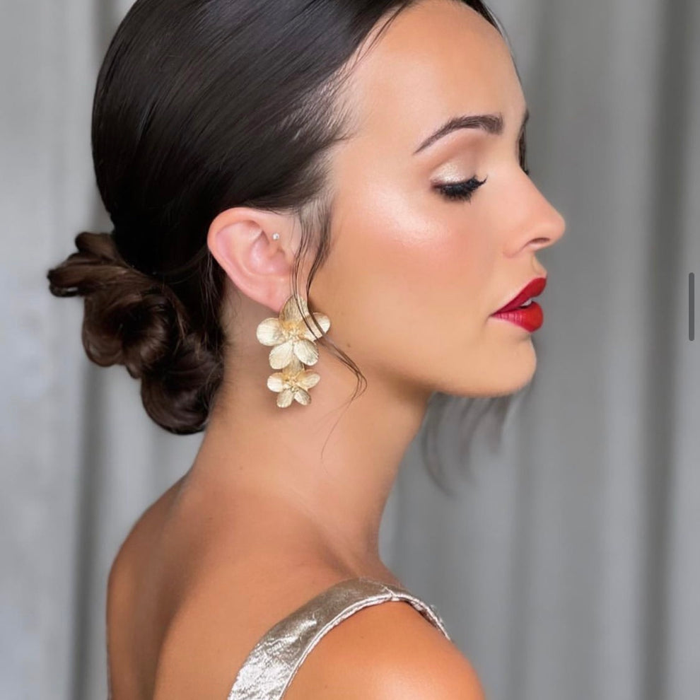 Rosie Gold Flower Earrings