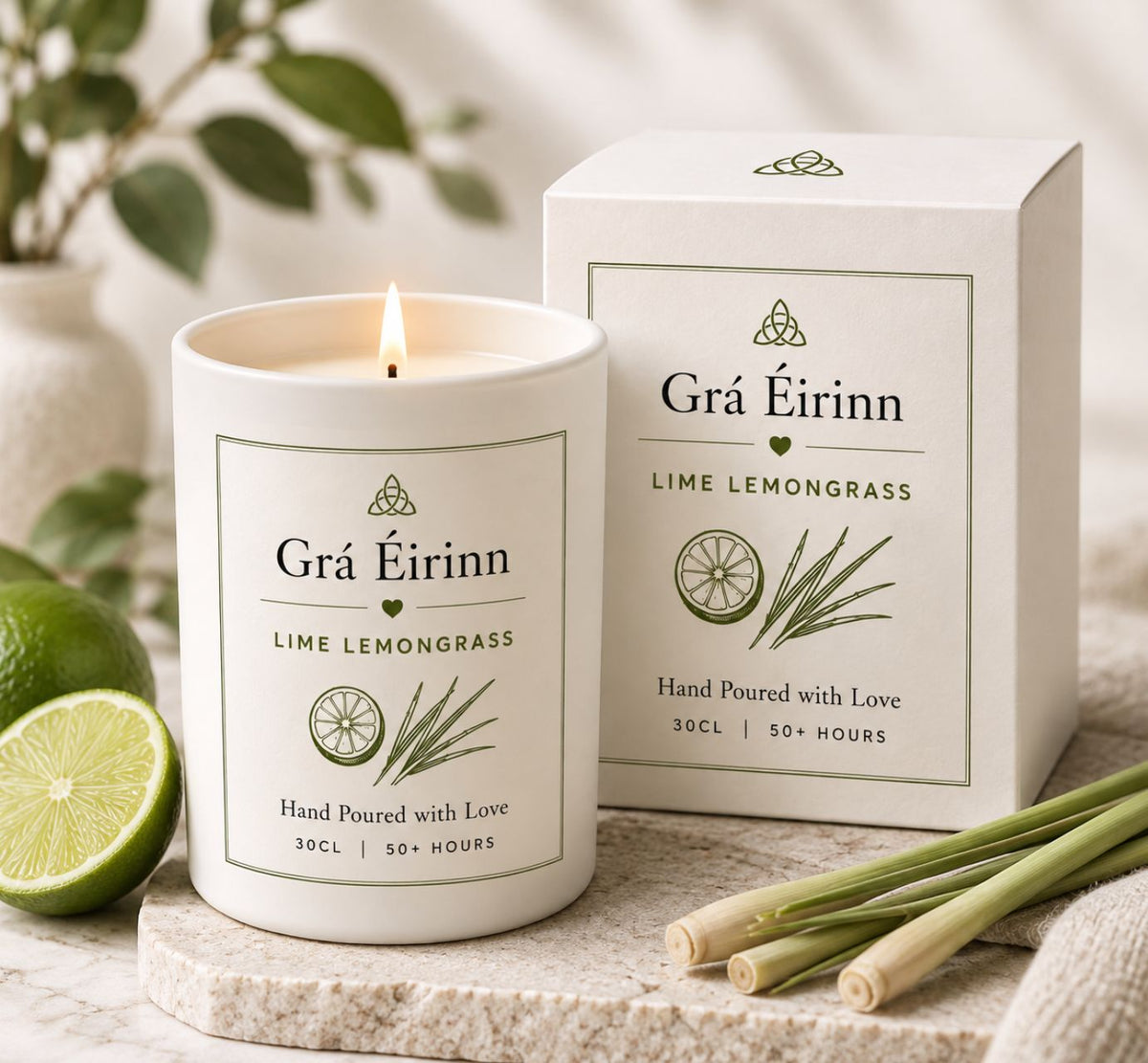 Grá Éirinn Lime Lemongrass Candle